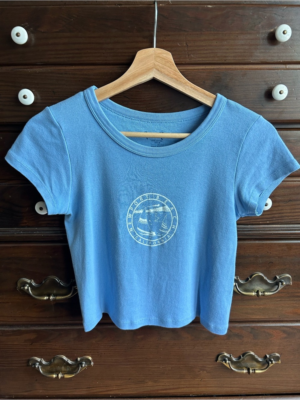 Brandy Melville Light Blue Baby Tee